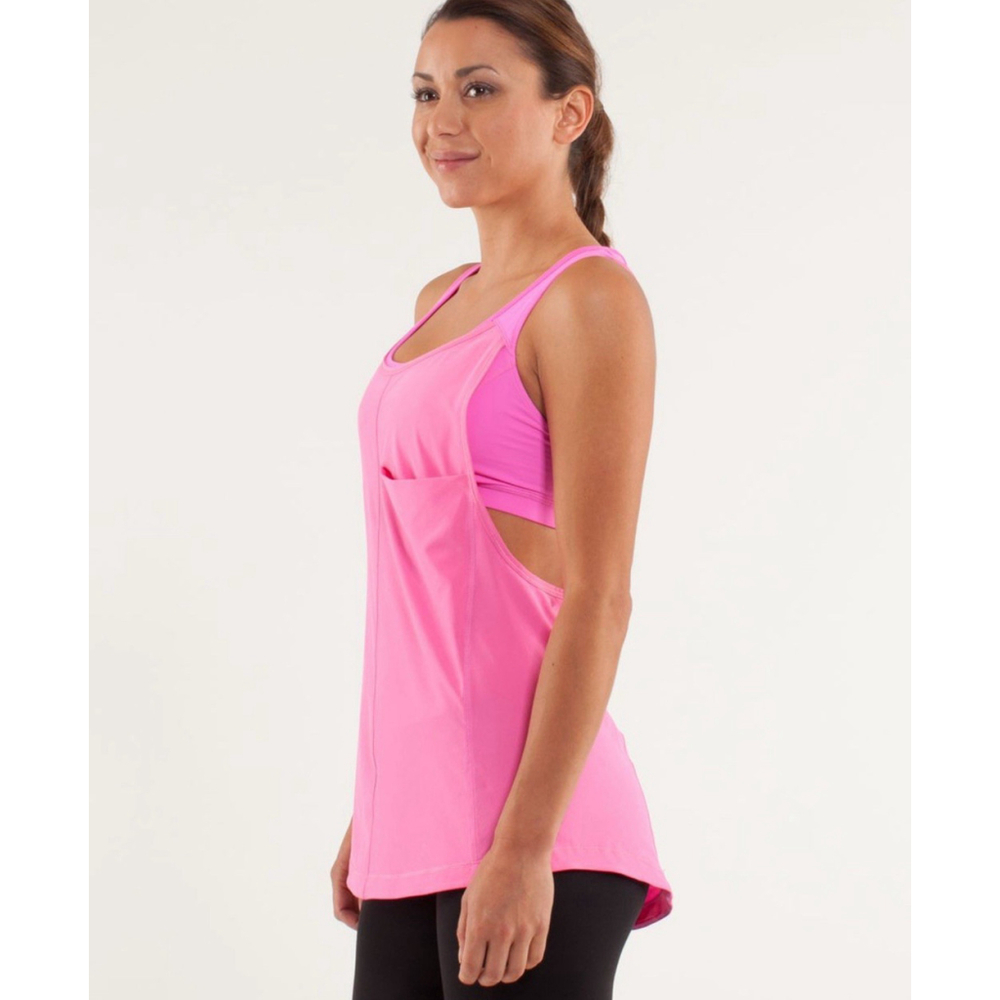 Lululemon Run For Your Money Racerback Tank Top Size 8 Pow Pink Athletic